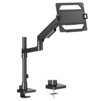 Brateck Pole-Mounted Heavy -Duty Gas Spring Monitor Arm with Laptop Holder for 17in~49in Monitors (MABT-LDT81C012PML-B)