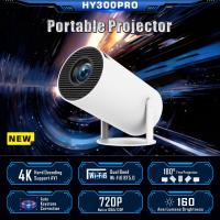Portable  4K HD Mini Projector, Support Android 11.0 Dual WIFI Wireless 5. 2 Mini Projector with Auto Keystone Correction 180° Adjustment