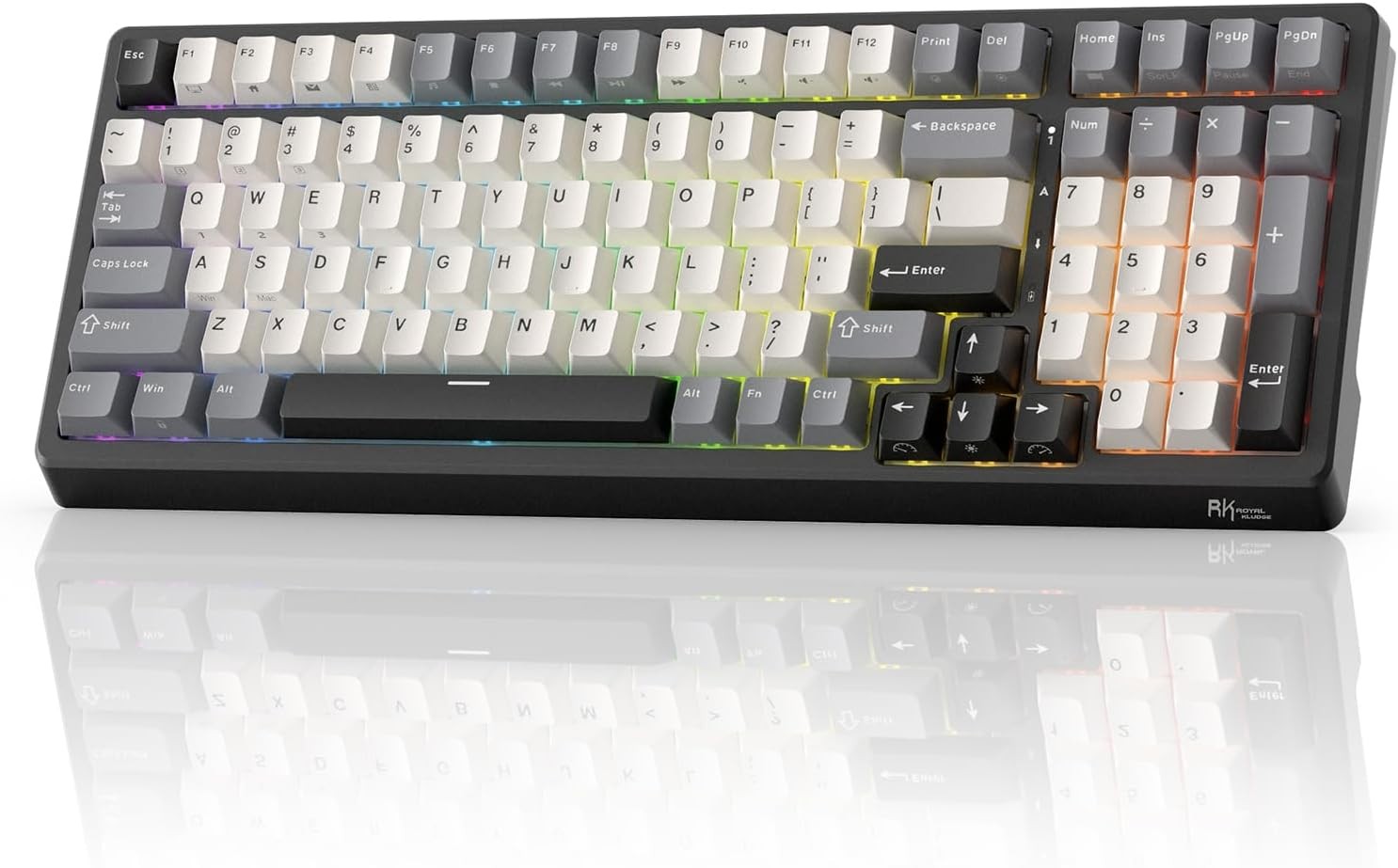 RK ROYAL KLUDGE F99 Wireless Mechanical Keyboard Numper Pad, Tri-Mode Hot Swappable 95%100 Keys Gaming Keyboard BT/2.4G/USB-C, Knight Black