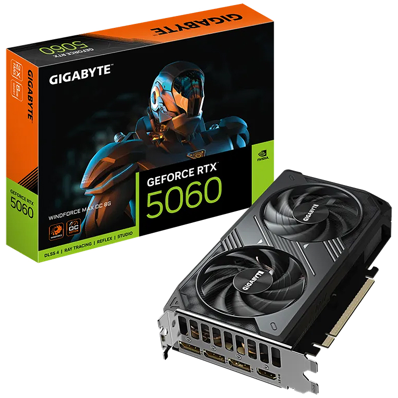 Gigabyte GeForce RTX 5060 WindForce Max OC 8G Graphics Card (GV-N5060WF2MAX OC-8GD)