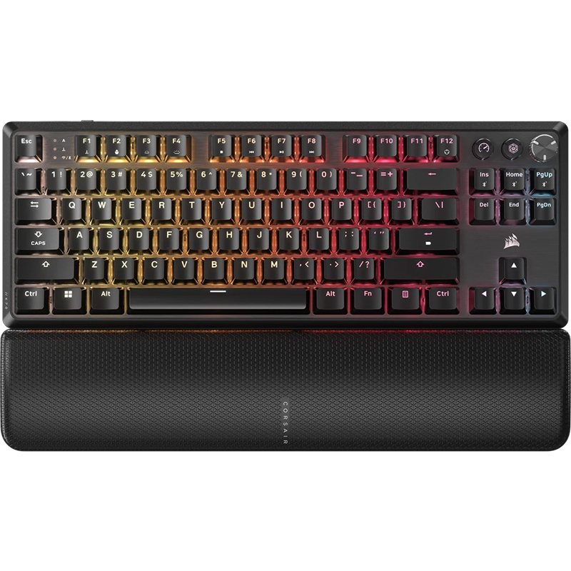 Corsair K70 CORE TKL RGB MLX Red Switch Wireless Mechanical Gaming Keyboard with Palm Rest - Black (CH-914901E-NA(K70-WLMLX-RD-BK))