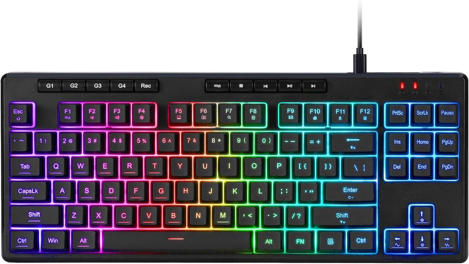 Redragon K516 Shiva TKL Wired RGB Membrane Gaming Keyboard, 87 Keys Mechanical-Feel Keyboard w/Smooth Linear Switch