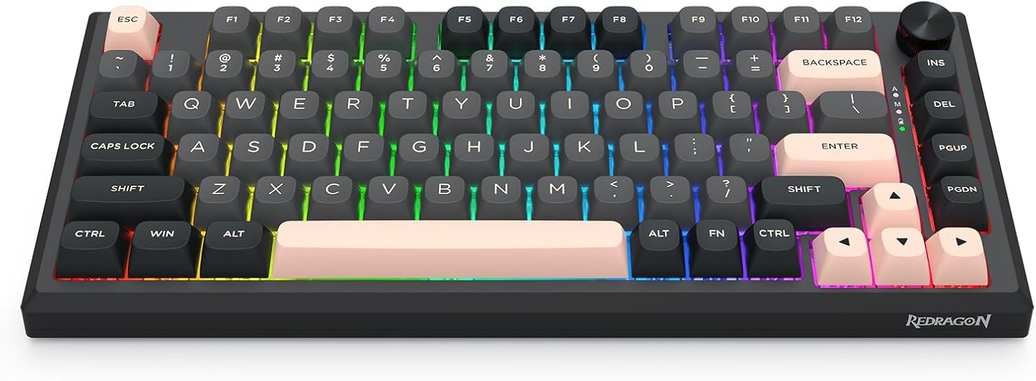 Redragon K687 PRO Wireless CNC Gasket Gaming Keyboard, 81 Keys Mechanical Keyboard w/Premium CNC Aluminum Board