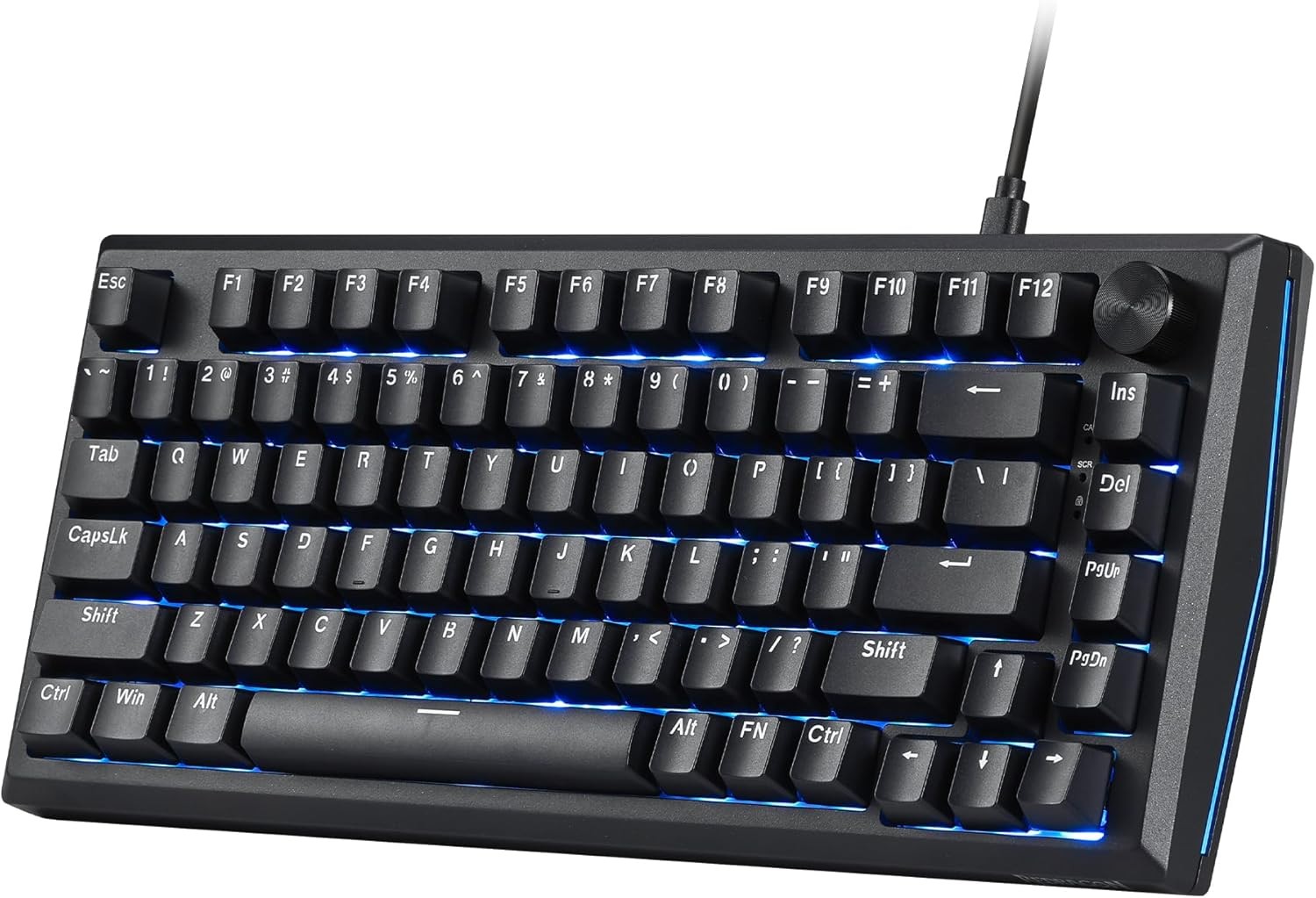 Redragon K687 Wired CNC Gasket Gaming Keyboard 81 Keys Mechanical Keyboard Premium CNC Aluminum Board, Easy-Control Knob, 5-Layer Noise Dampening