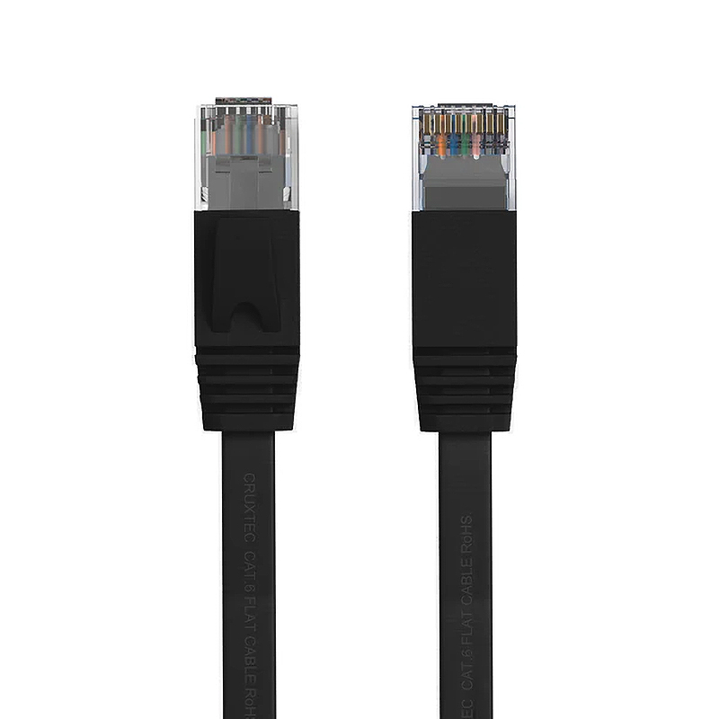Cruxtec CAT6 UTP Flat Ethernet Cable 1m - Black (FC6-010-BK)