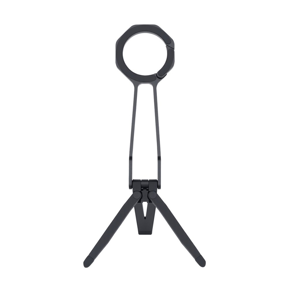 iCreate Magnetic Portable Triangle Stand With Spring Buckle Suit for MagSafe Mobile Phone Live Broadcast - Black