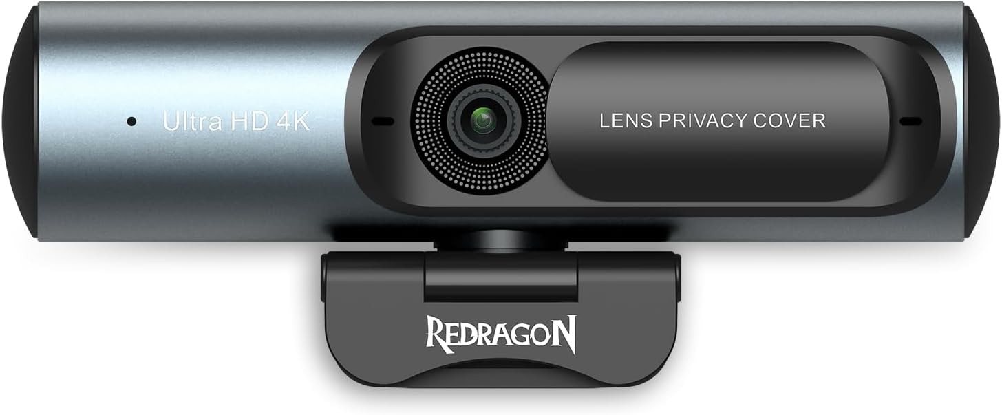 Redragon GW911 Webcam, 4K, Black