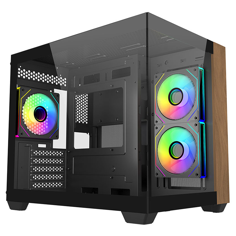 Cooler Master Elite 481 Wood mATX Case - Black (E481-KHNN-S00)