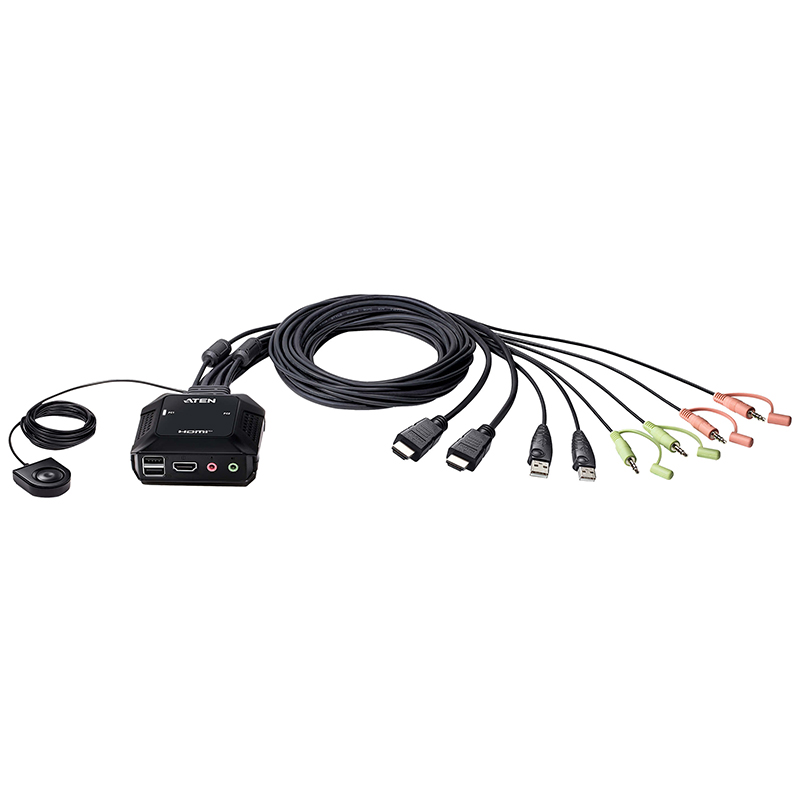 Aten 2 Port USB 4K HDMI Cable KVM Switch (CS22H-AT)