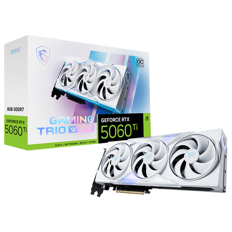 MSI GeForce RTX 5060 Ti 8G Gaming Trio OC Graphics Card - White (RTX 5060 TI 8G GAMING TRIO OC WHITE)