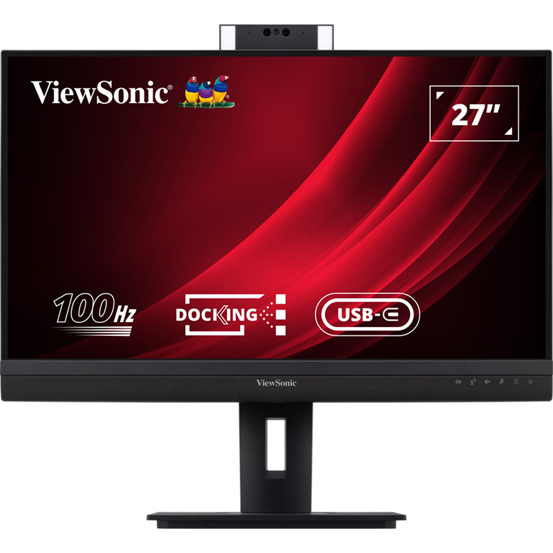 ViewSonic 27in QHD 100Hz IPS Video Conferencing Docking Monitor with Windows Hello and Zoom Webcam and 5W Speakers (VG2757V-2K)