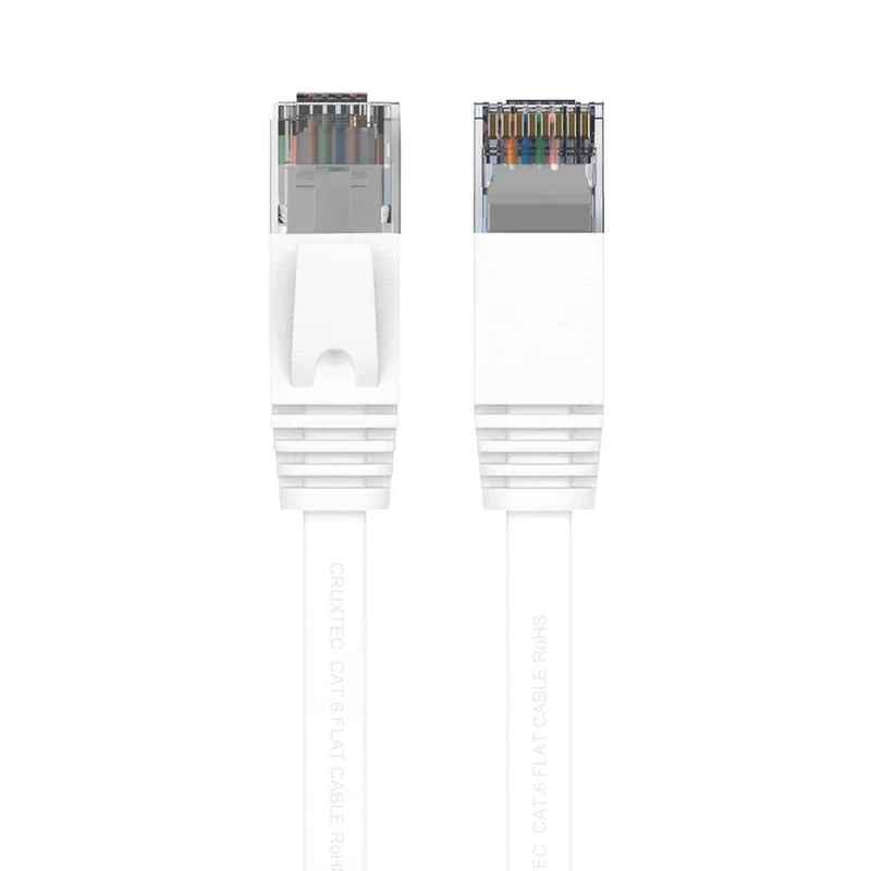 Cruxtec CAT6 UTP Flat Ethernet Cable - 2m White (FC6-020-WH)