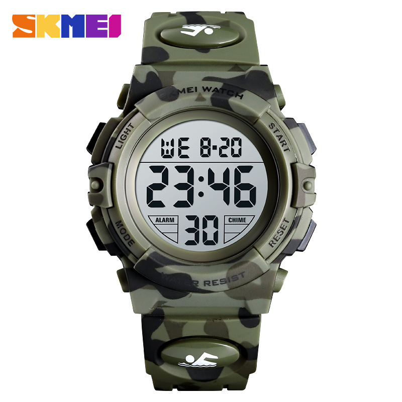 Children's multifunctional waterproof outdoor student electronic watch 1548-armygreen