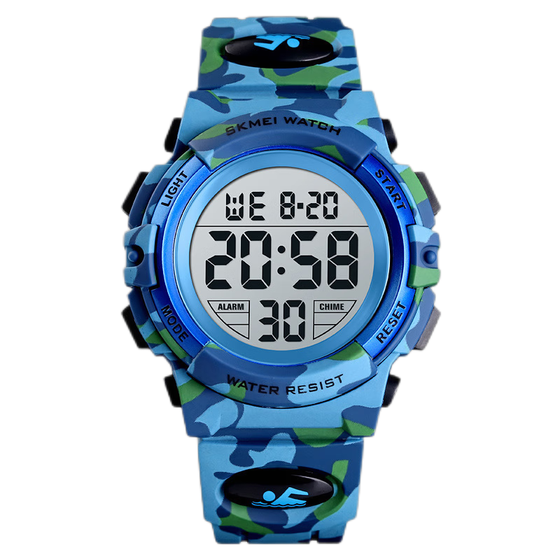 Children's multifunctional waterproof outdoor student electronic watch 1548-light blue