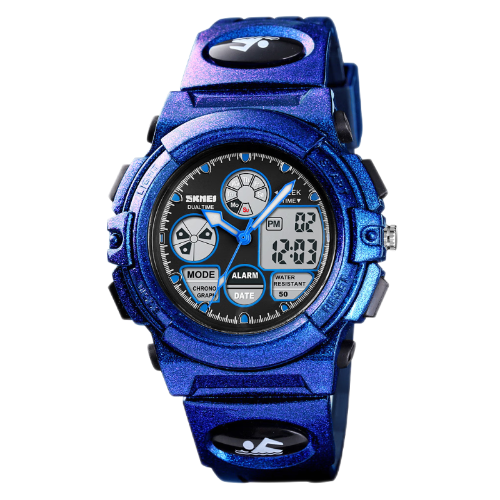 Waterproof multifunctional sports watch electronic student children's electronic watch 1163-purple long