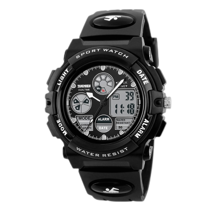 aterproof multifunctional sports watch electronic student children's electronic watch 1163-black