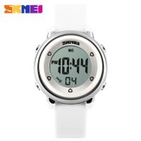 Children's waterproof silicone tape electronic watch, student jelly color, fashionable trend, personalized LED color light watch 1100-white