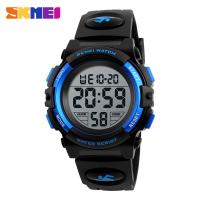 Men's large dial waterproof watch multifunctional outdoor sports trend electronic watch 1266-blue