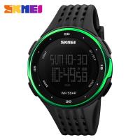 Men's multifunctional waterproof sports electronic watch with large dial for male students, mountain climbing outdoor watch 1219-green