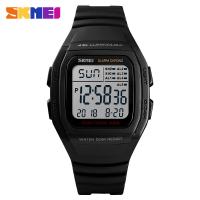 Outdoor sports 5 sets of alarm clocks waterproof multifunctional dual time student electronic watch 1278-black