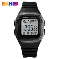 Outdoor sports 5 sets of alarm clocks waterproof multifunctional dual time student electronic watch 1278-gray