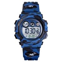 Single display electronic watch, student children's sports multifunctional shockproof and waterproof watch 1547-dark blue