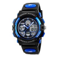Waterproof multifunctional sports watch electronic student children's electronic watch 1163-blue