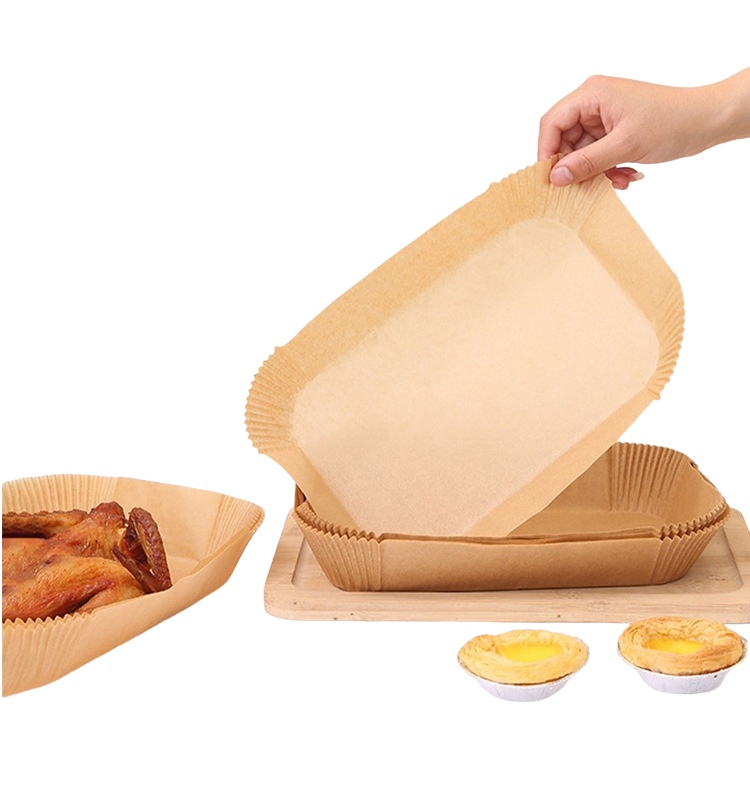 50 Pieces of Air Fryer Paper Specifically for Double Pots, Food-Grade Silicone-Oil Paper, Oil-Resistant, Non Stick, and High-Temperature Resistant