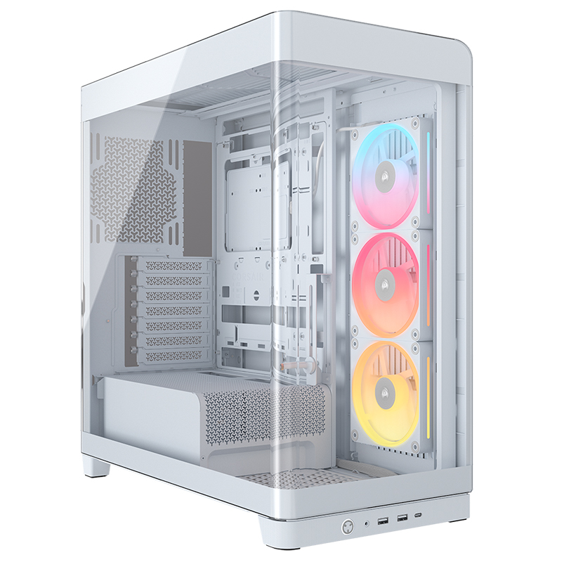 Corsair Frame 4500X LX-R RGB iCUE LINK Panoramic Glass Mid Tower E-ATX Case - White (CC-9011317-WW)