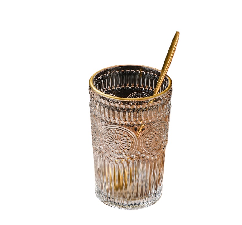 Food - grade certified 380ml glass water cup, suitable for home use with whisky and wine. Heat - resistant, a must - have for family gatherings