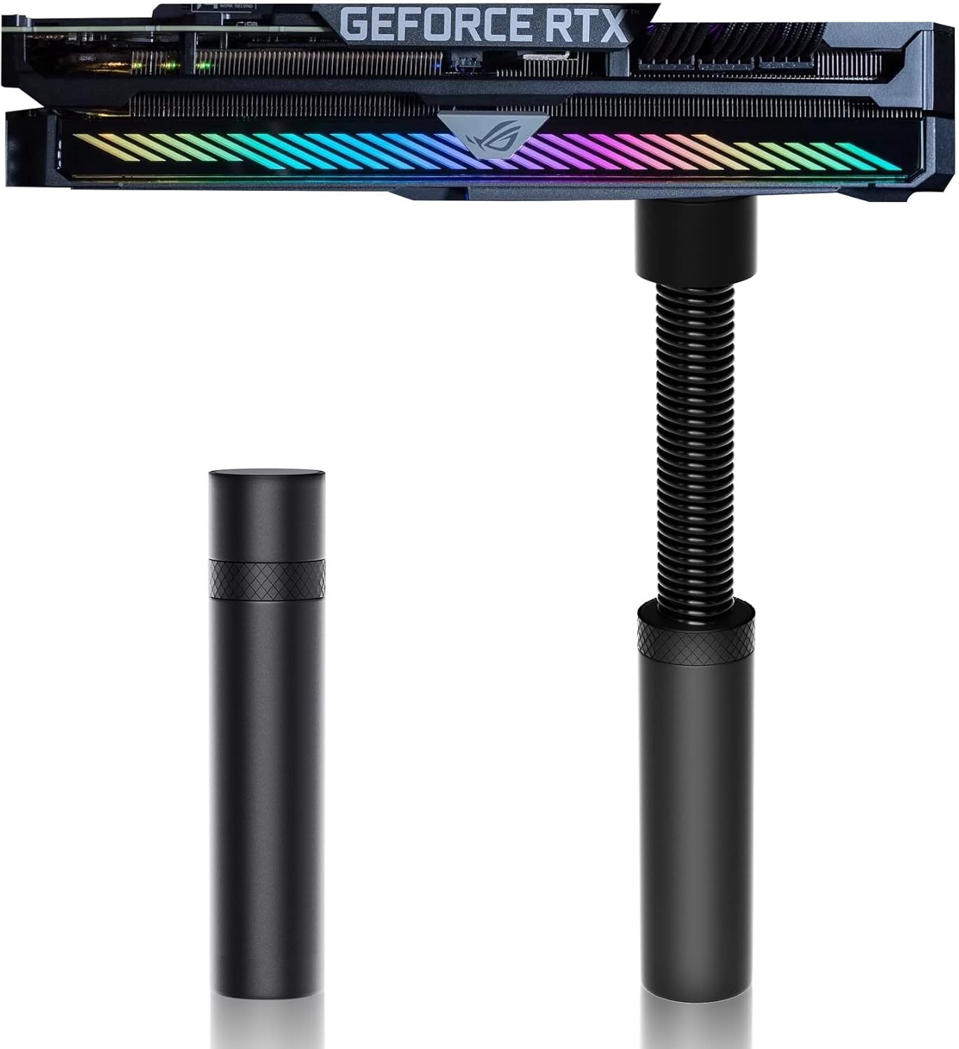 ARGB GPU Support Bracket,74-120MM Adjustable Height Video Card Anti Sag Holder,GPU Brace for Prevent Universal Graphics Card Sag Black