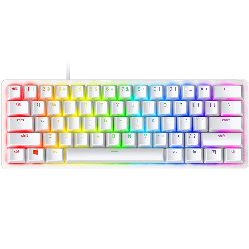 Razer Huntsman Mini RGB 60% Wired Optical Gaming Keyboard Mercury - Linear Red Switch (RZ03-03390400-R3M1)