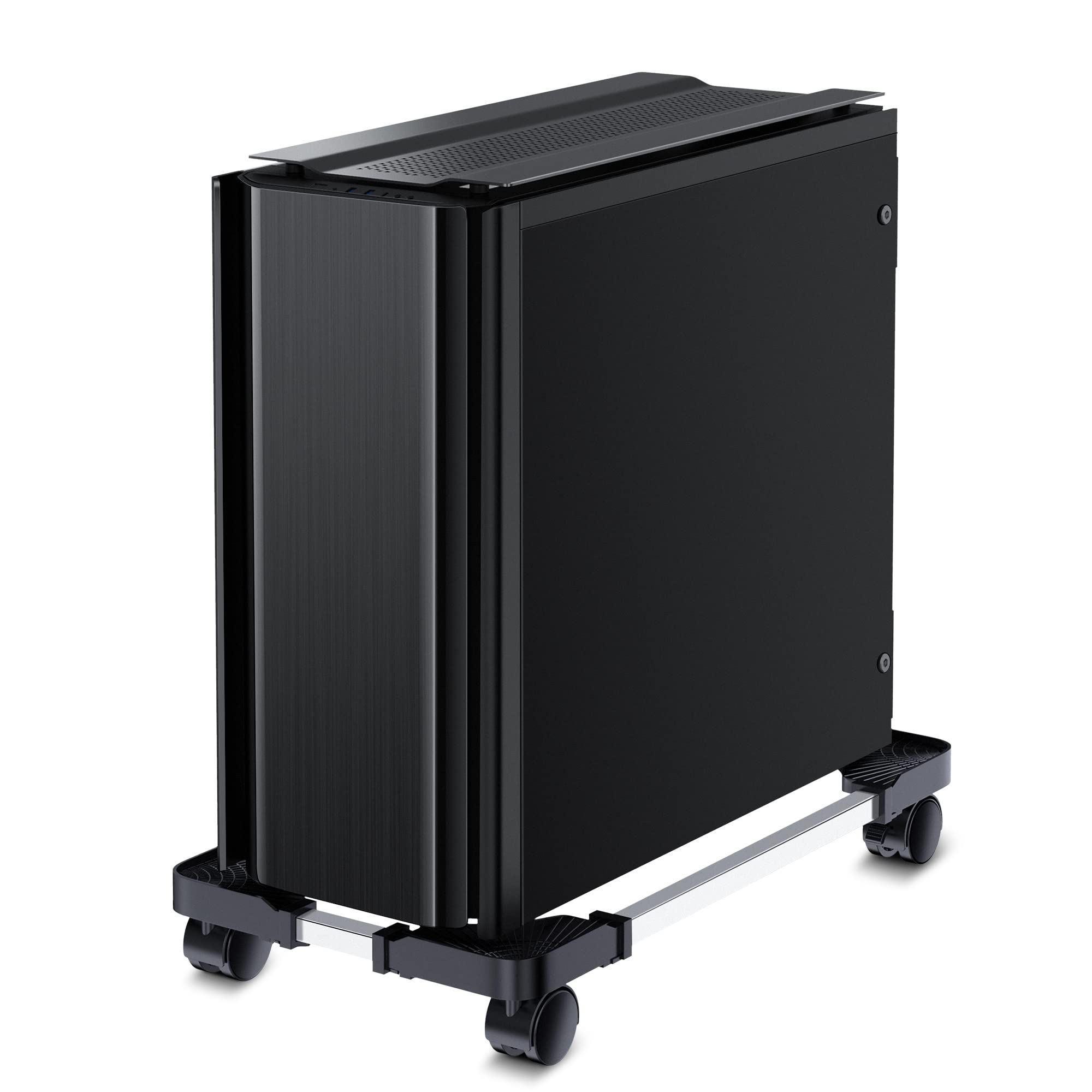 Computer Tower Stand - Adjustable PC Stand for Most Desktop Towers - Elevate and Organize Your Desktop - Mobile CPU PC Holder Cart Riser Printer