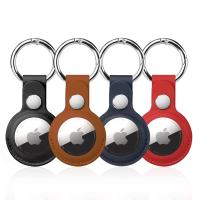 4 Pack for Airtag Holder for Air Tag Keychain, PU Leather for Airtag Case, for Air Tagsmate for Luggage, Comes with Ring Metal Snap Keyring for Luggag
