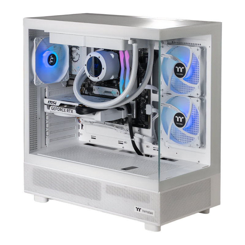 Thermaltake Horizon V2 Ryzen 5 7500F 32GB RTX 5060 1TB SSD 32GB RAM W11H Gaming Desktop PC - Snow (CA-4Q2-00D6WA-A1)