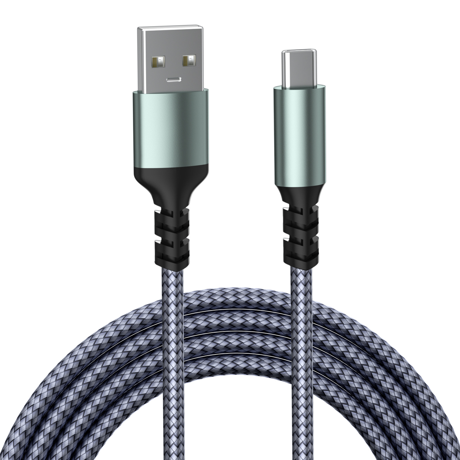 USB Type-C Double Straight Cable, Gray - Compatible with Apple, Huawei, Laptops