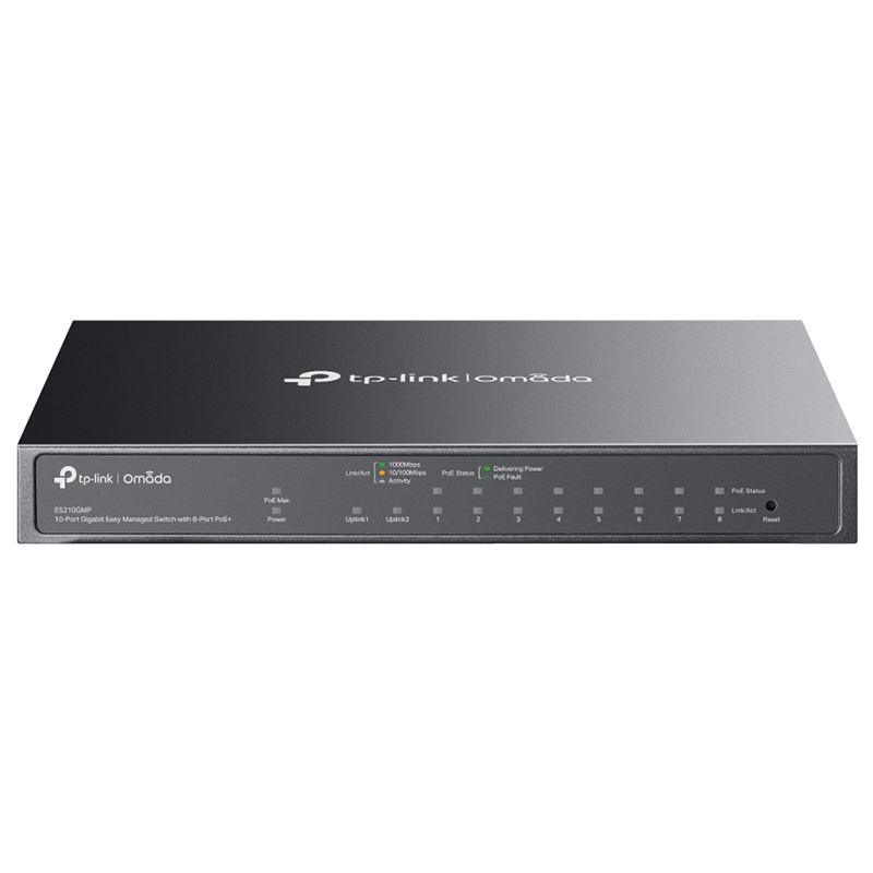 TP-Link Omada 10-Port Gigabit Easy Managed Switch with 8-Port PoE+ (ES210GMP)