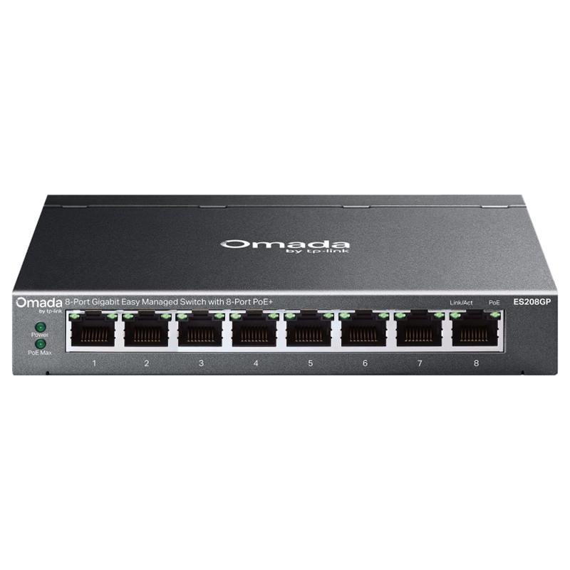 TP-Link Omada 8-Port Gigabit Easy Managed Switch with 8-Port PoE+ (ES208GP)
