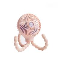 Appliance-Accessories-Mini-Handheld-Baby-Stroller-Fan-Rechargeable-Octopus-Cooling-Stand-Fan-Pink-2