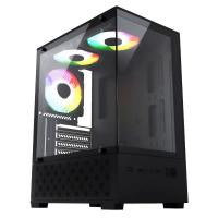 Equites T8 Panoramic View mATX Case - Black (Case-T8-NOPSU)