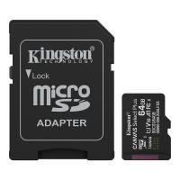 Kingston Canvas Select Plus 64GB 100MB/s MicroSD Card with Adapter (SDCS3/64GB)