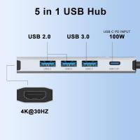 USB-Hubs-USB-C-Hub-5-in-1-Multiport-Adapter-4K-HDMI-100W-Power-Delivery-3-USB-A-Data-Ports-USBC-Dongle-for-Apple-iPhone-16-Pro-Max-iPhone-15-Pro-MacBook-Pro-A-7