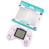 Tetris game console toy, children's nostalgic retro handheld game console - Large handle macaron pink