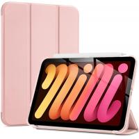 Case for iPad mini 7 A17 Pro 2024/iPad Mini 6 2021 8.3 Inch iPad mini 7th/6th Gen Case with Pencil Holder Trifold Stand Smart Folio with Soft TPU Pink