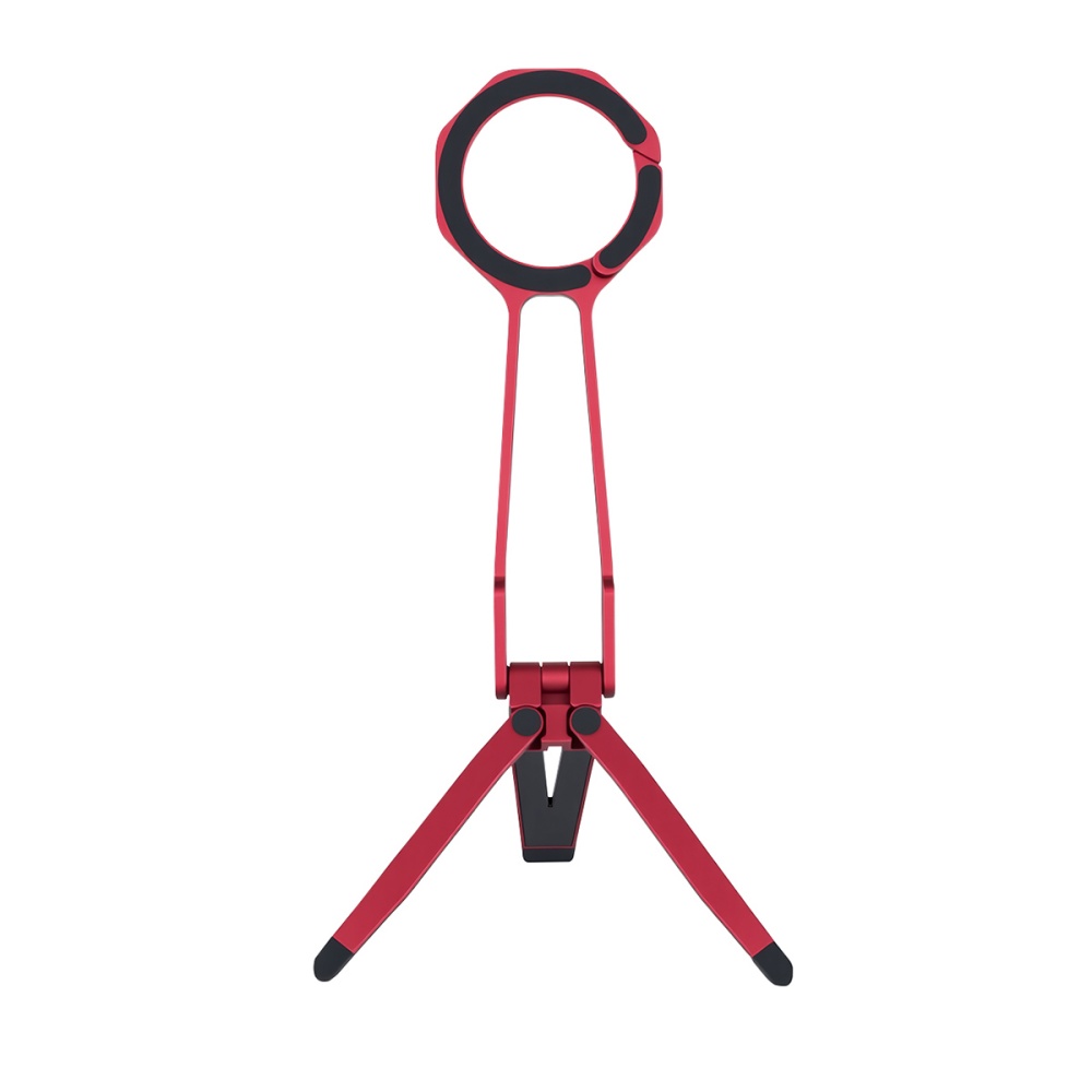 Phone Tripod Stand Aluminum Alloy Holder with Spring Buckle for MagSafe - Red