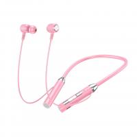 Bluetooth wireless headset neck hanging sports dual ear in neck hanging type with ultra long standby battery life G01-pink