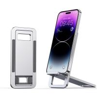 iPhone Holder Portable Card-type Foldable Metal Stand - Silver