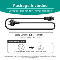 Power-Cables-3-Prong-IEC-C5-AC-Power-Supply-Cord-Compatible-for-Monitor-Desktop-Computers-Scanners-LG-LED-LCD-Smart-HDTV-PC-Laptop-Power-Cable-1-5M-5