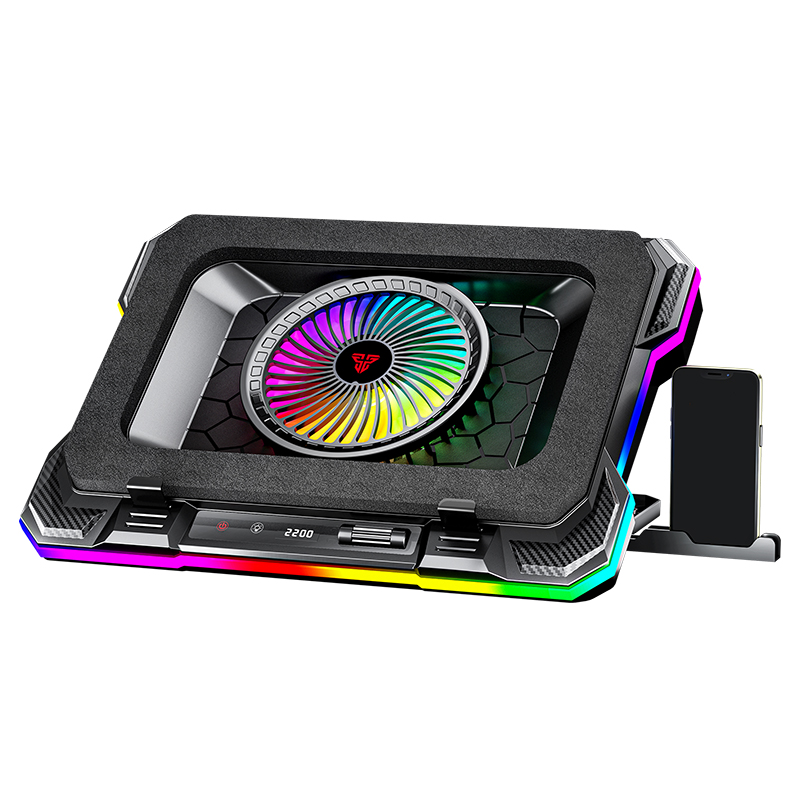 Fantech NC22 RGB Notebook Cooler with Dual USB-A Power Port and Phone Holder (ACCFTNC22BK)