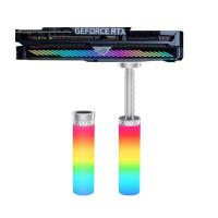 ARGB GPU Support Bracket, Graphics Card Anti-Sag Stand 50-82mm, Universal Magnetic Adjustable Aluminum Holder for GeForce/AMD ATX/M-ATX/ITX PC Case